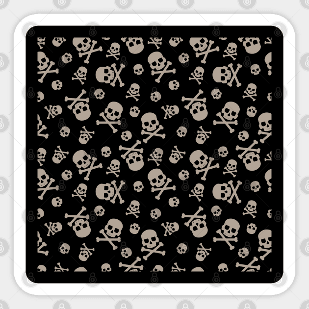 Skull and crossbones seamless pattern for holiday halloween Sticker by Modern Art